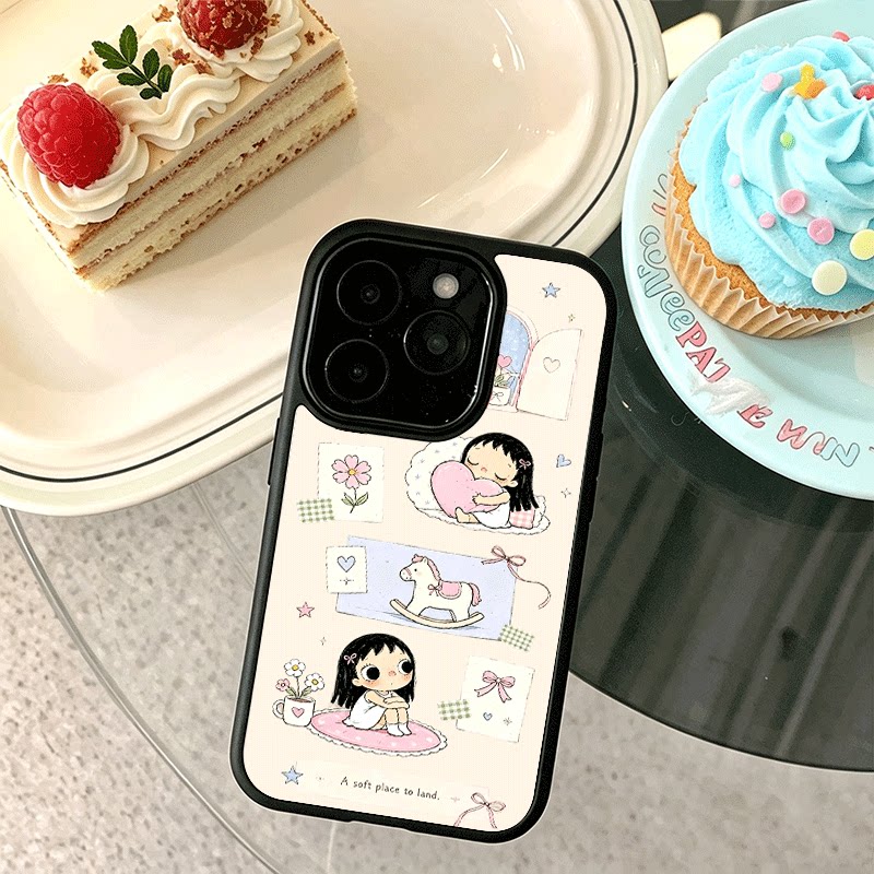 木马小玉适用苹果18手机壳iPhone17创意15新款14promax爆款13min女12网红16小众11黑色肤感玻璃8全包防摔硬壳