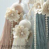 轻奢枫丹白露水溶刺绣大穗绑带窗帘挂球绑绳客厅卧室窗帘流苏装 饰