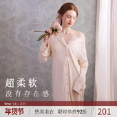 睡衣女款 春秋季 长袖 RoseTree白衬衫 莫代尔蕾丝法式 性感纯欲风睡裙