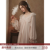 长袖 长款 蕾丝复法式 RoseTree宫廷睡裙女春秋季 古棉纱睡衣2025新款