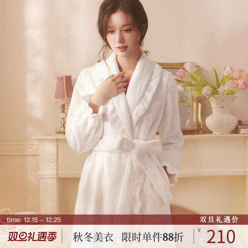 rosetree珊瑚绒睡袍浴袍