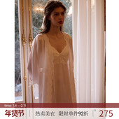 性感两件套装 RoseTree法式 睡衣女春夏季 新娘晨袍蕾丝吊带睡裙睡袍