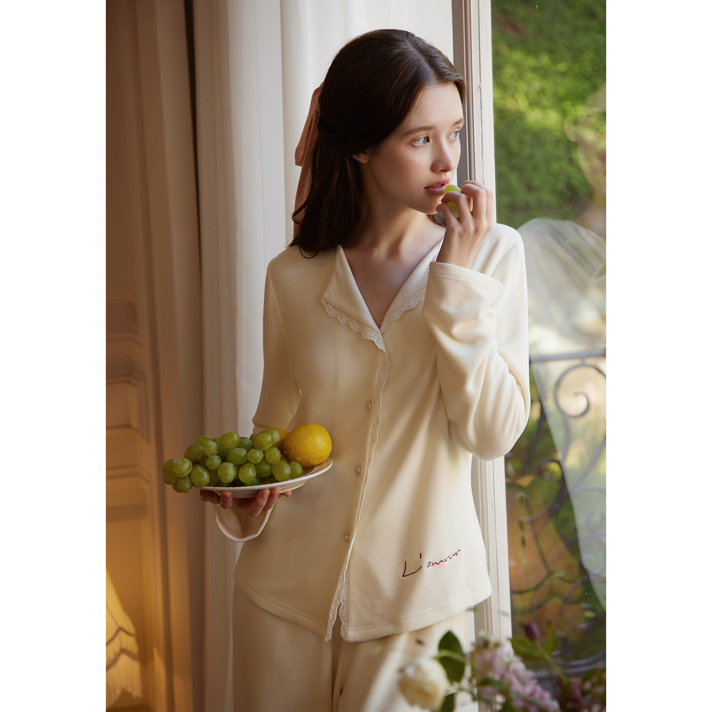 RoseTree纯欲少女法式慵懒家居服