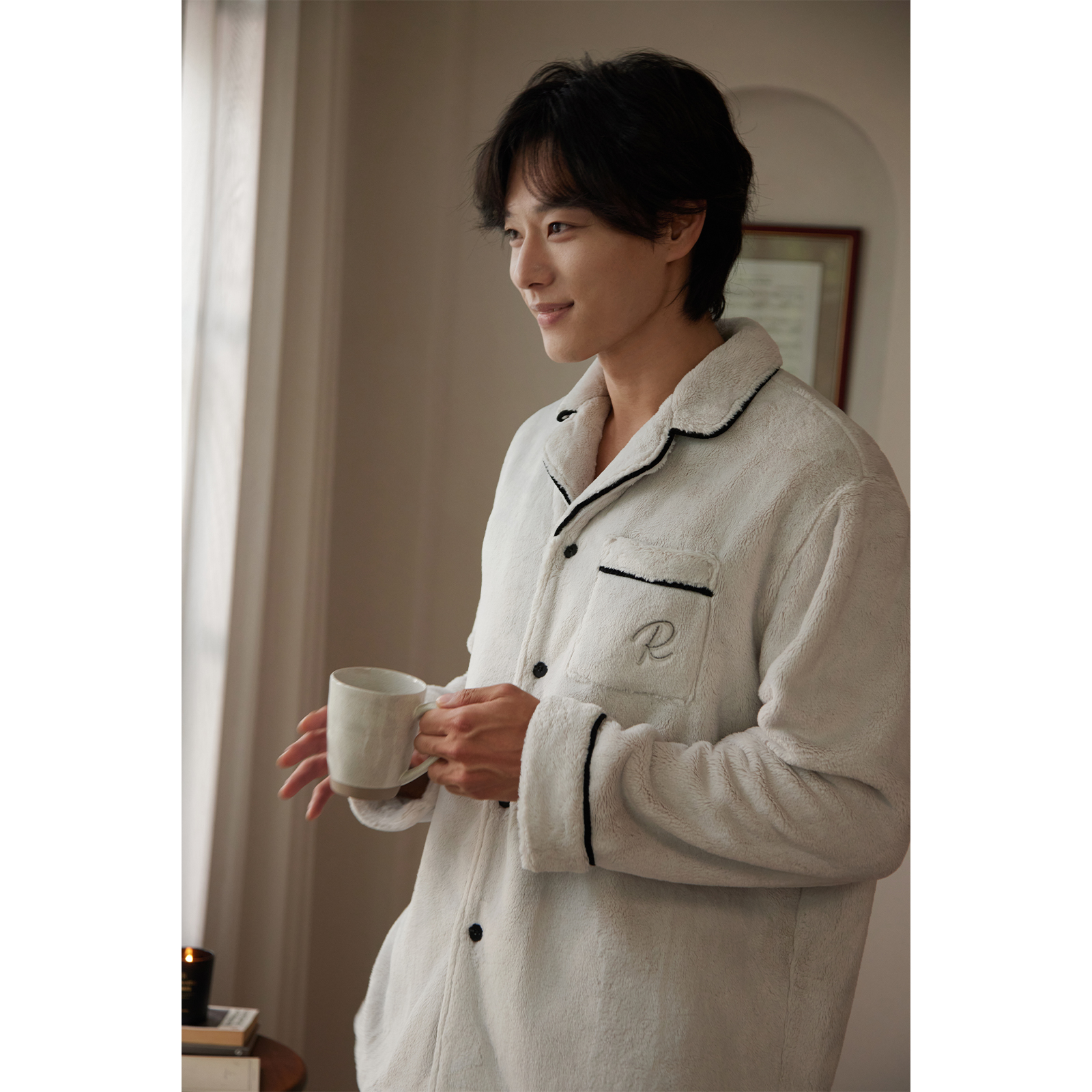 男士法式高级气质简约家居服套装