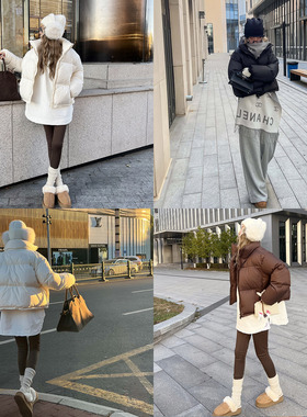 KMZD 小奶包 90白鸭绒立领短款面包羽绒服休闲加厚保暖外套女