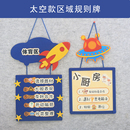 幼儿园太空星空主题环创装 饰吊饰教室环境布置区域规则牌标识挂饰