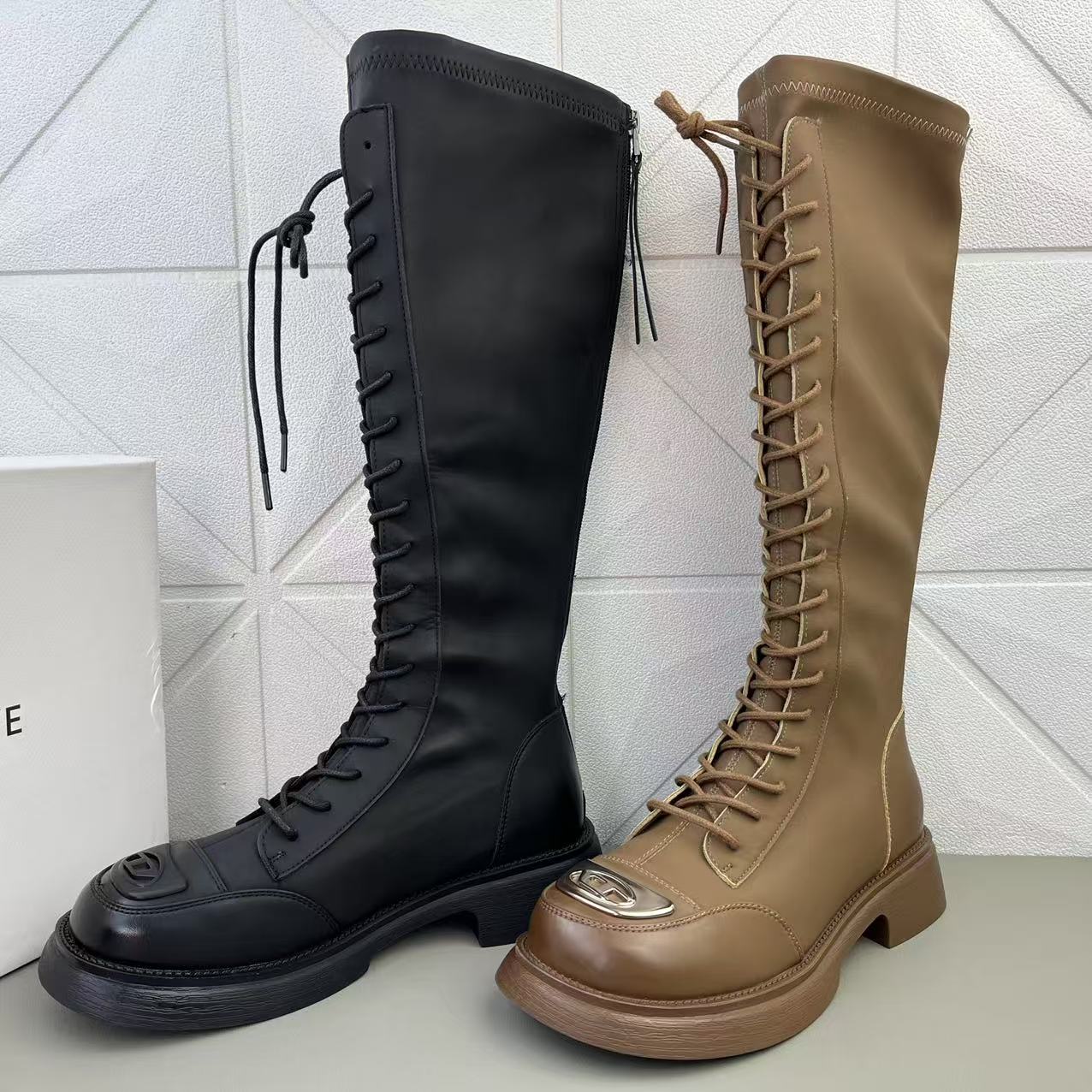 户外流行女鞋法式百搭粗跟时装靴