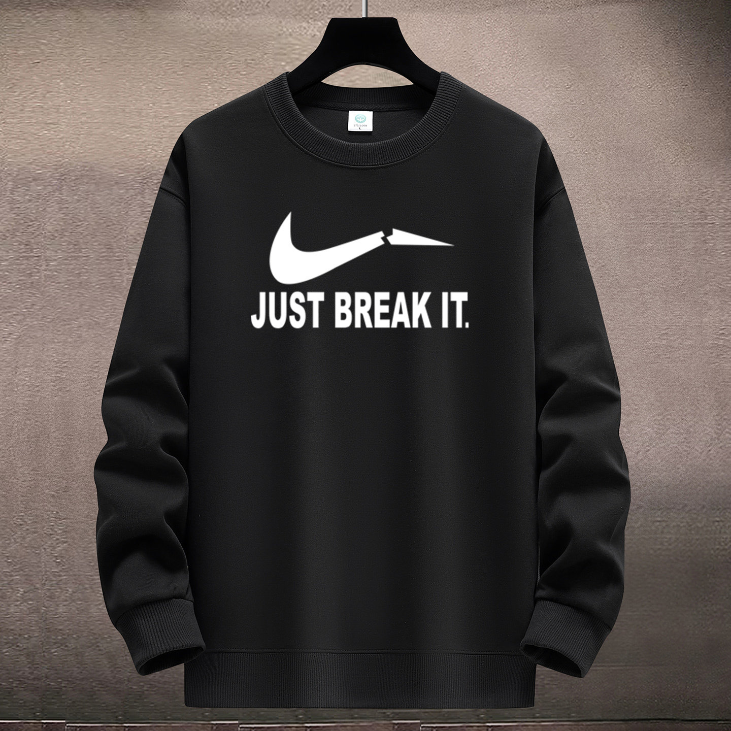 新款卫衣男休闲潮牌百搭长袖t恤男士宽松加绒圆领套头学生上衣服