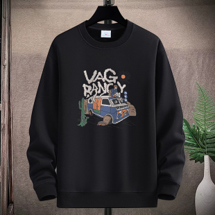 青少年2025春秋薄款卫衣男圆领学生初中高中生纯棉长袖体恤打底衫