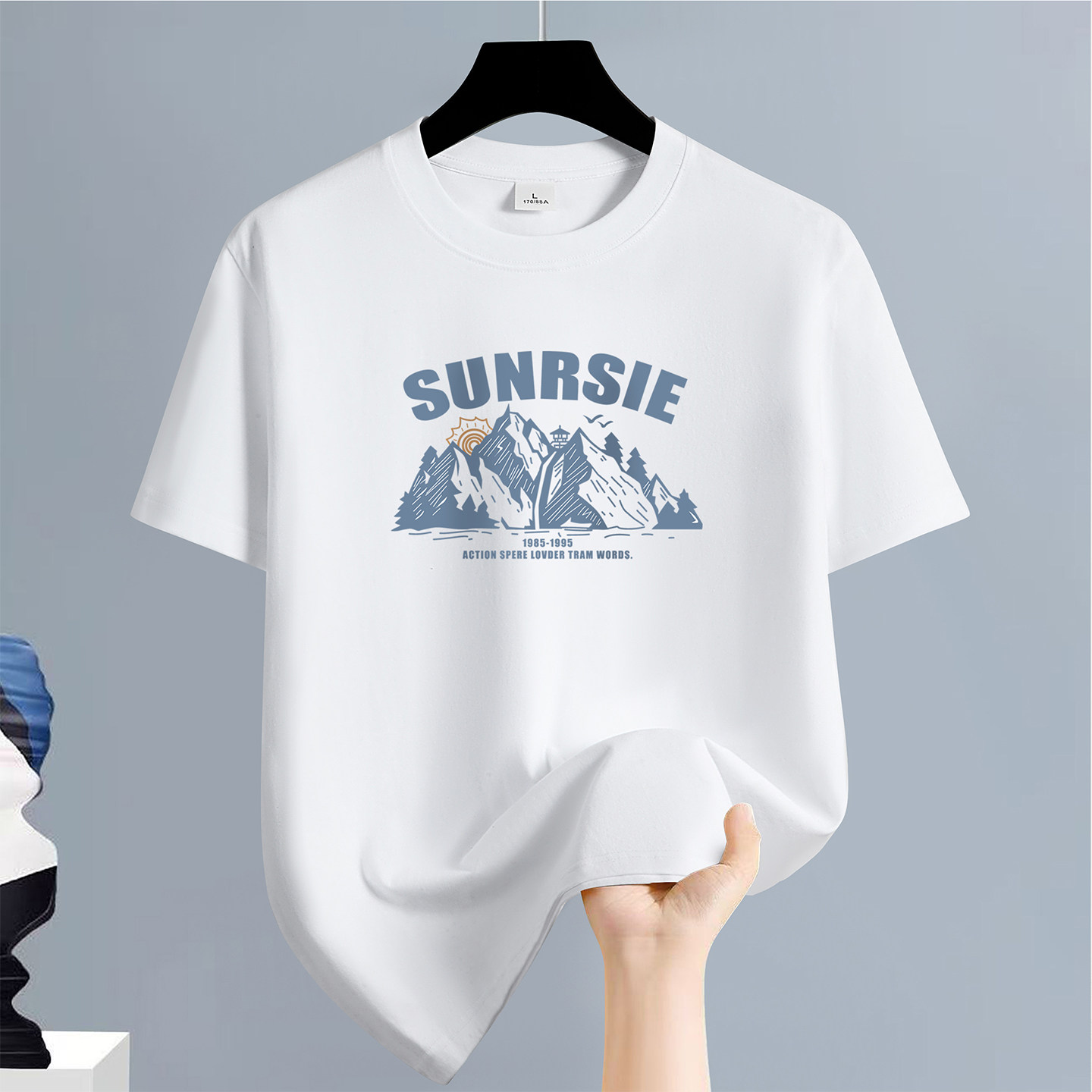 纯棉短袖t恤男装夏季潮牌百搭休闲重磅五分袖中青年宽松半袖体恤