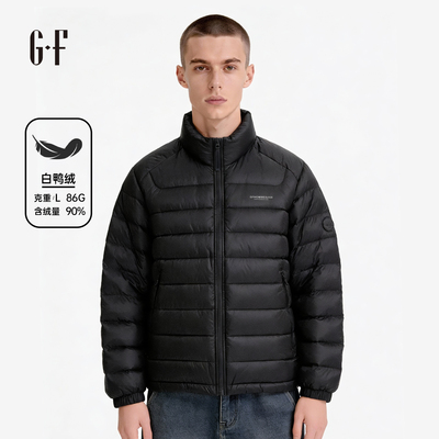 GF男装 冬季简约百搭合身立领短款轻薄羽绒服 S/W 170254003