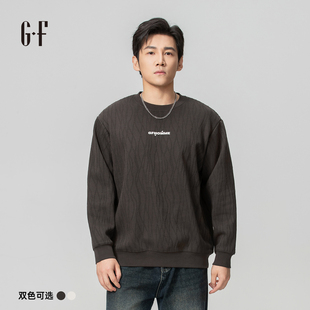 GF男装 冬季宽松纯色加绒休闲潮圆领长袖卫衣T恤 S/W 260254009