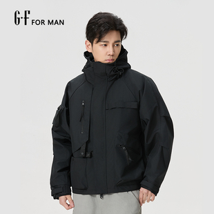 GF男装  春季多口袋韩版休闲潮流连帽户外夹克外套 S/S12051016