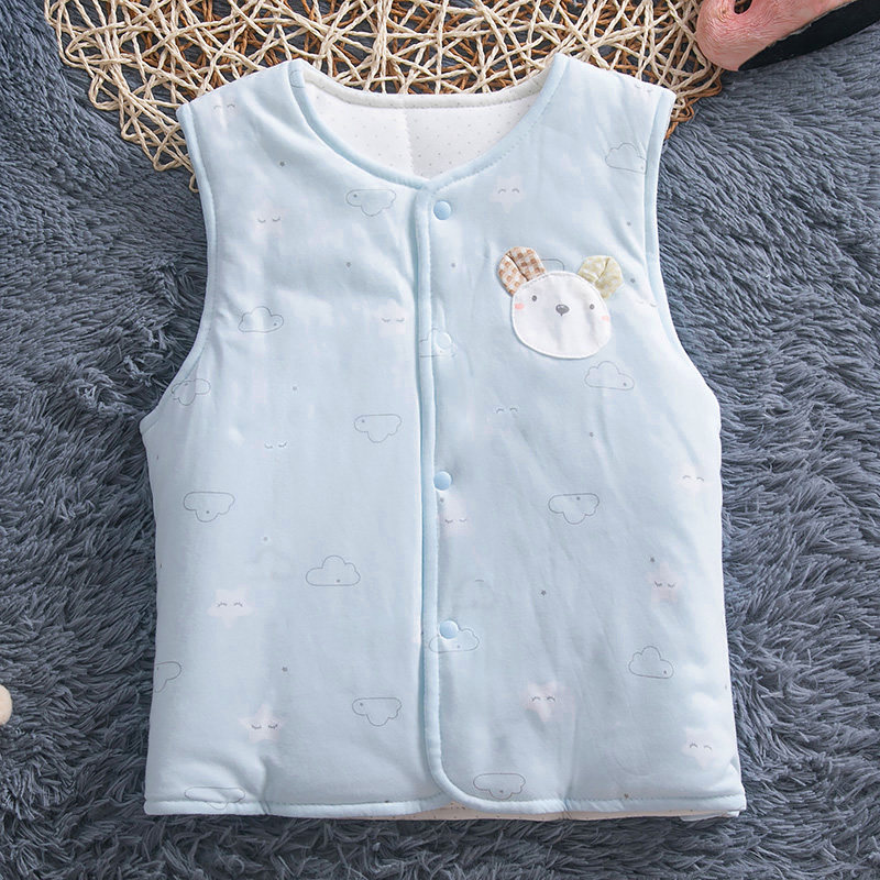 哈咪奇冬季宝宝加厚夹棉马甲背心衫男女中小童纯棉保暖无骨缝坎肩