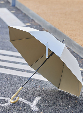 彩胶直杆伞防晒防紫外线长柄伞高级感晴雨两用遮阳伞刻字定制logo