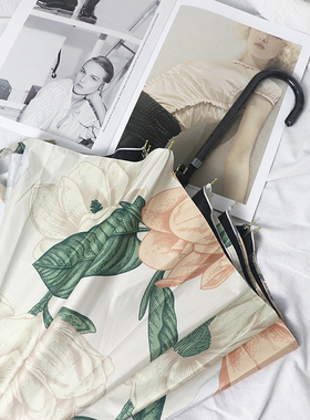 高级感颜值黑胶长柄直杆伞晴雨两用防晒防紫外线遮阳伞防风伞女式