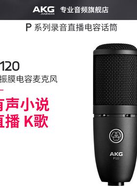 爱科技（AKG）P120电容麦克风有声书录音专业设备直播k歌电台标配