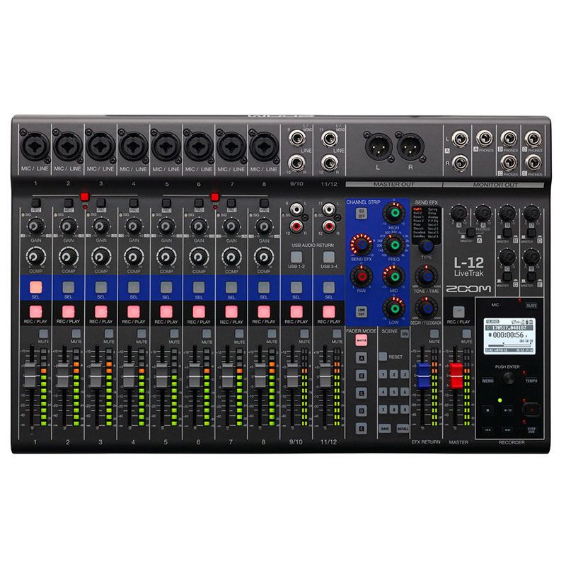 ZOOM LIVETRAK L-12多功能数字调音台混音控制台录音声卡音频接口