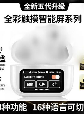 跨境A9pro五代蓝牙耳机智能彩屏多功能长续航无线耳机ANC降噪A12