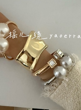 金属手镯环闪钻开口装饰风格