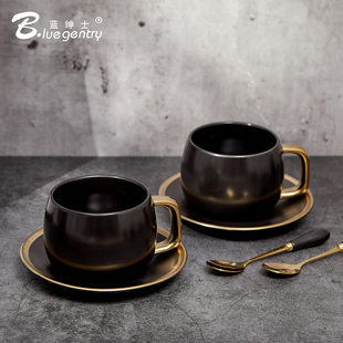 BLUE 马克杯子水杯咖啡杯碟 GENTRY陶瓷咖啡杯大容量卡布奇诺时尚