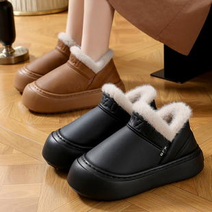 女2025新款 冬季 加绒加厚保暖厚底防滑外穿棉拖鞋 女款 包跟室内 棉鞋