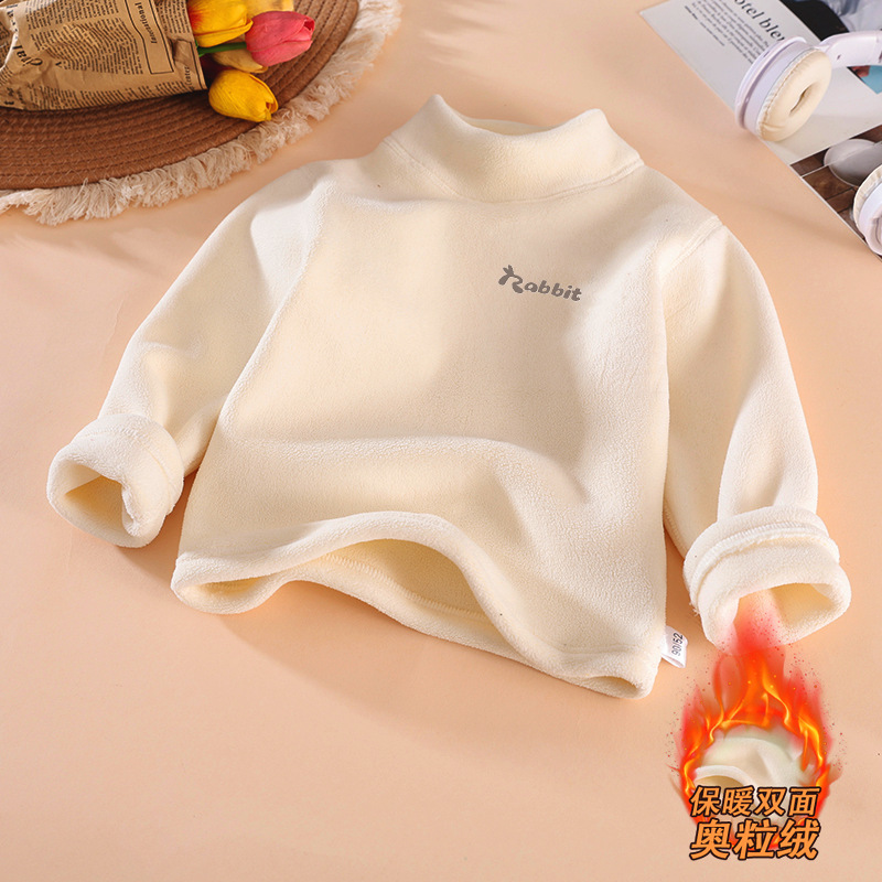 三折品牌特价清仓撤柜中大童秋冬加绒加厚高领打底衫奥粒绒卫衣