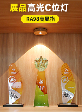 展示柜灯原木奶油风橱柜灯条手办氛围灯无线led充电式磁吸感应灯