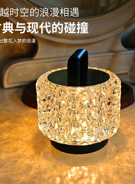 床头灯家用台灯卧室高级感轻奢高颜值浪漫充电led触摸桌面氛围灯