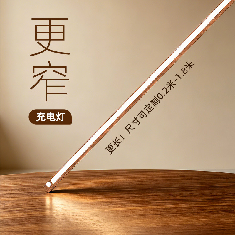 极窄人体感应磁吸式中古风橱柜灯图片