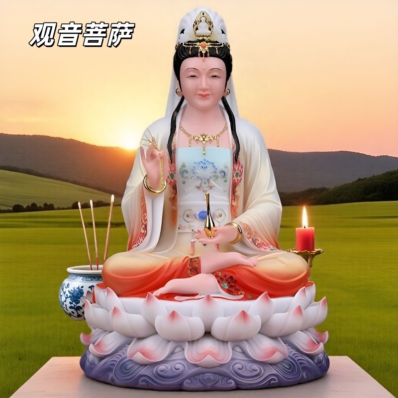 妙善汉白玉观世音菩萨佛像