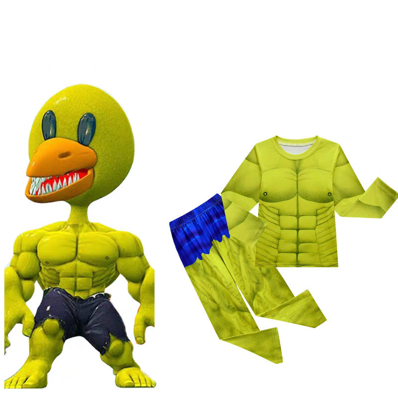 Roblox彩虹之友彩虹朋友儿童睡衣童装长袖长裤套装家居服套装