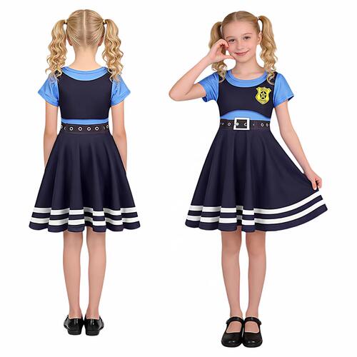 女童短袖夏季疯狂动物城Zootopia 2服兔子警官朱迪角色扮演连衣裙