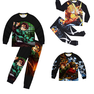 新款鬼灭之刃儿童长袖长裤童装周边DemonSlayer男童春秋睡衣套装