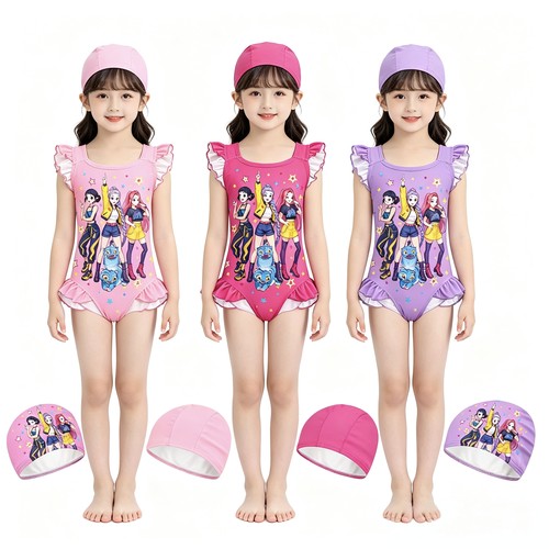 夏日K-POP猎魔女团cos服装鲁米米拉佐伊miraLumizoey儿童泳装泳衣