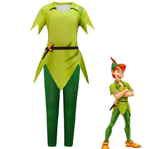 万圣节儿童小飞侠PeterPan彼得潘经典绿色Cosplay派对演出服服装