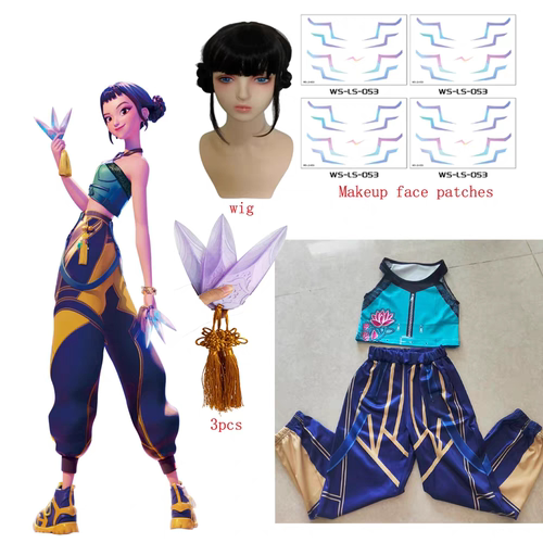 鲁米佐伊女孩猎魔女团cos万圣服饰装扮时尚风儿童套服+妆容纹身贴