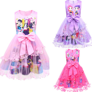 Kpop Demon Hunters公主连衣裙猎魔女团 女童网纱大蝴蝶连衣裙