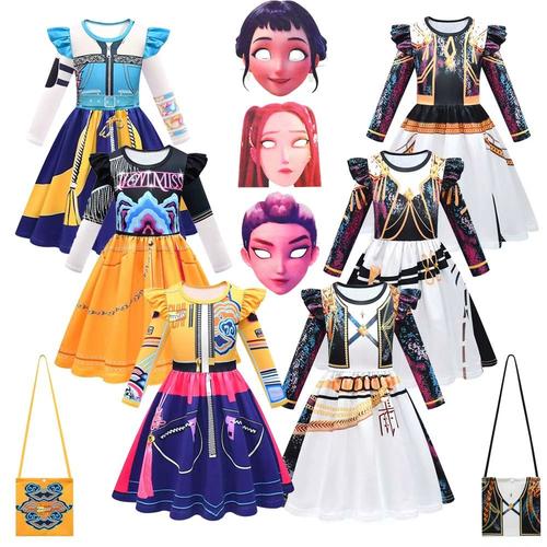 kpop猎魔女团服装女童zoey米拉mira鲁米rumi儿童万圣节长袖连衣裙