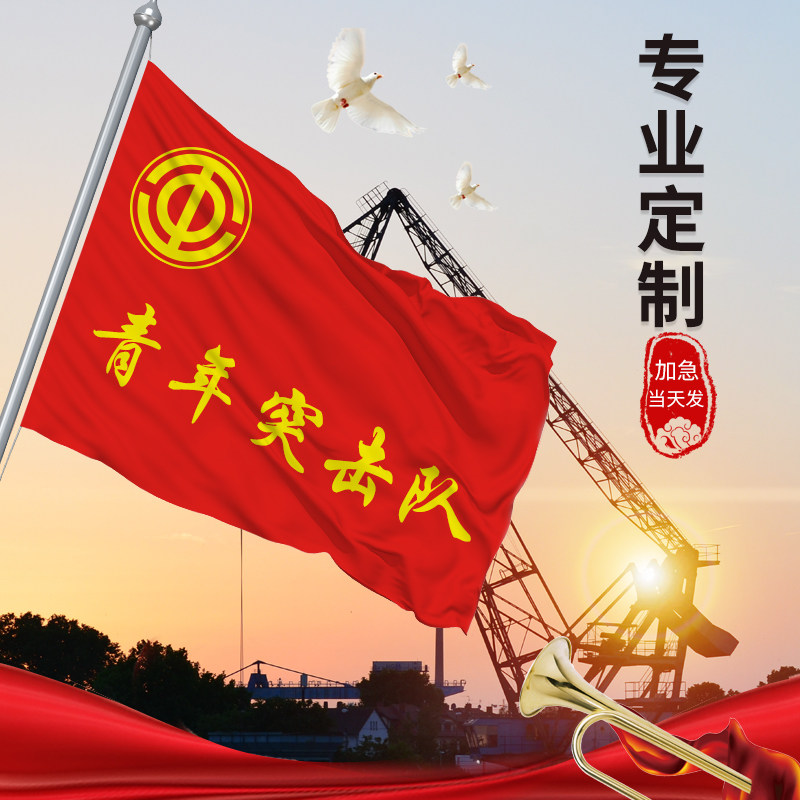 订做党旗团旗旗帜 党员突击队青年突击队青年文明号工人先锋号青年
