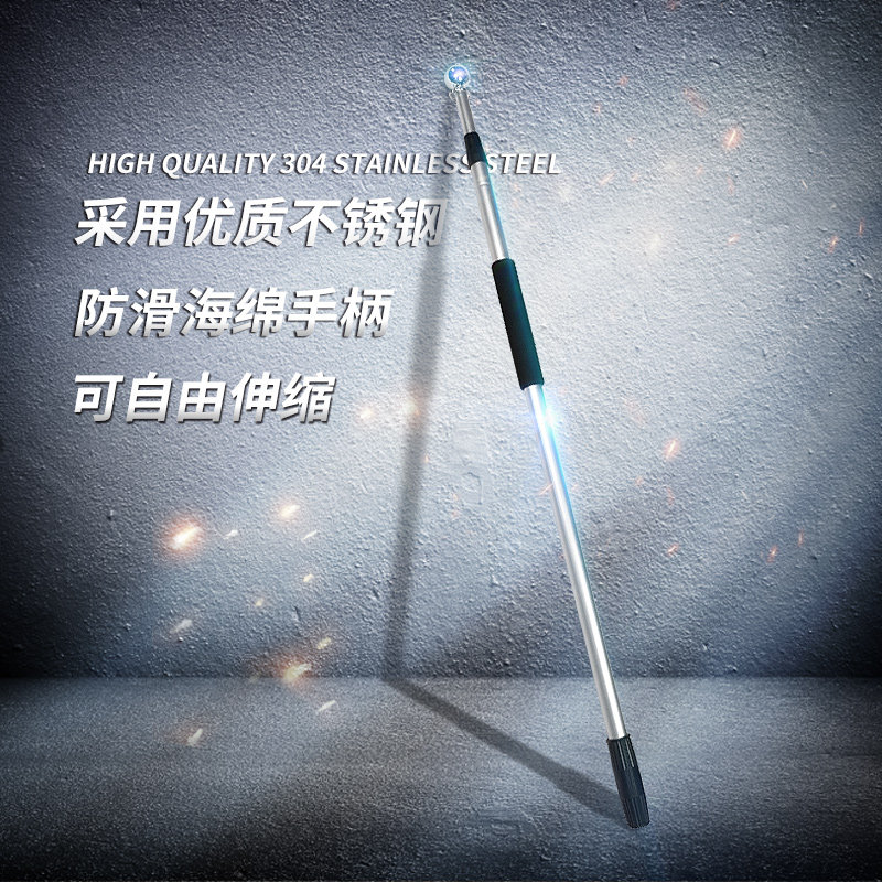 3米不锈钢手摇伸缩旗杆 金色铝合金户外手拿旗杆