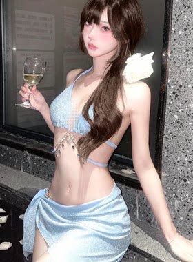 比基尼泳衣女三件套度假温泉沙滩