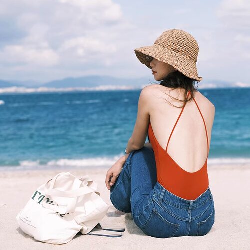 连体比基尼泳衣女海岛度假温泉