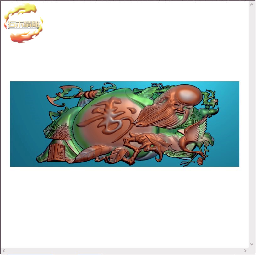 新款墓碑碑板212 寿仙人物护栏板石材电脑雕刻图精雕图灰度浮雕图