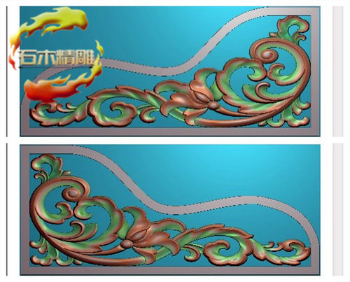 墓碑耳朵新136 洋花石碑角花精雕图灰度图浮雕石材电脑雕刻图