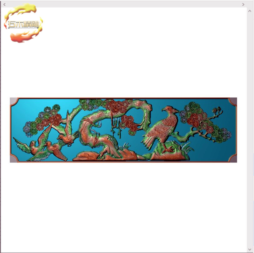 新款墓碑碑板220 松鹤护栏板石碑边板石材雕刻图精雕图灰度浮雕图