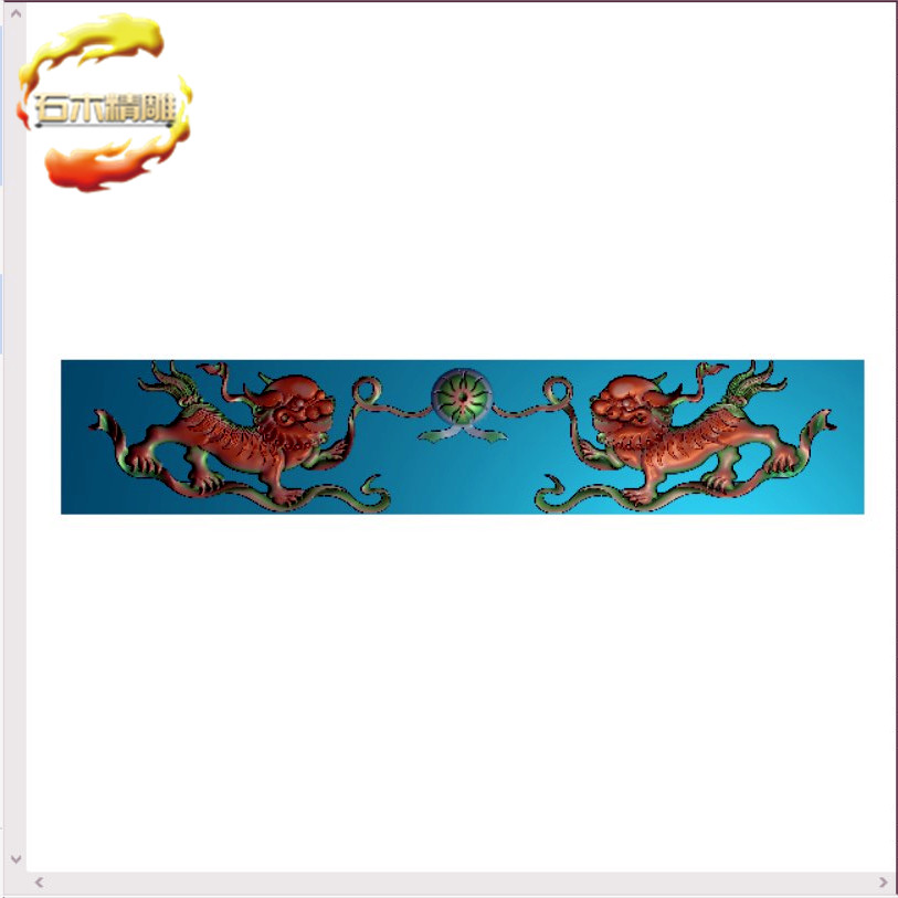 新墓碑横梁205 麒麟过梁石碑精雕图灰度图浮雕图石材雕刻