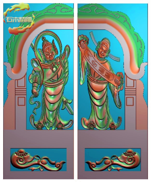 新款墓碑抱鼓203 天官赐福寸鼓碑板石碑精雕图灰度浮雕图石材雕刻