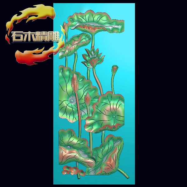 荷花鱼101 精雕图灰度浮雕图 荷花竖石雕木雕电脑雕刻图,商务/设计服务,设计素材/源文件,淘宝优惠券,粉丝福利购,淘宝优惠卷