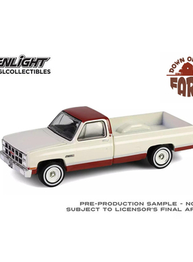 绿光1:64 1981 GMC塞拉经典K2500中和色深胭脂红豪华双拼色48100D